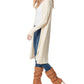 Cardigan feminino Jessica Simpson com nervuras e frente aberta, tamanho XS
