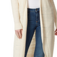 Cardigan feminino Jessica Simpson com nervuras e frente aberta, tamanho pequeno, branco