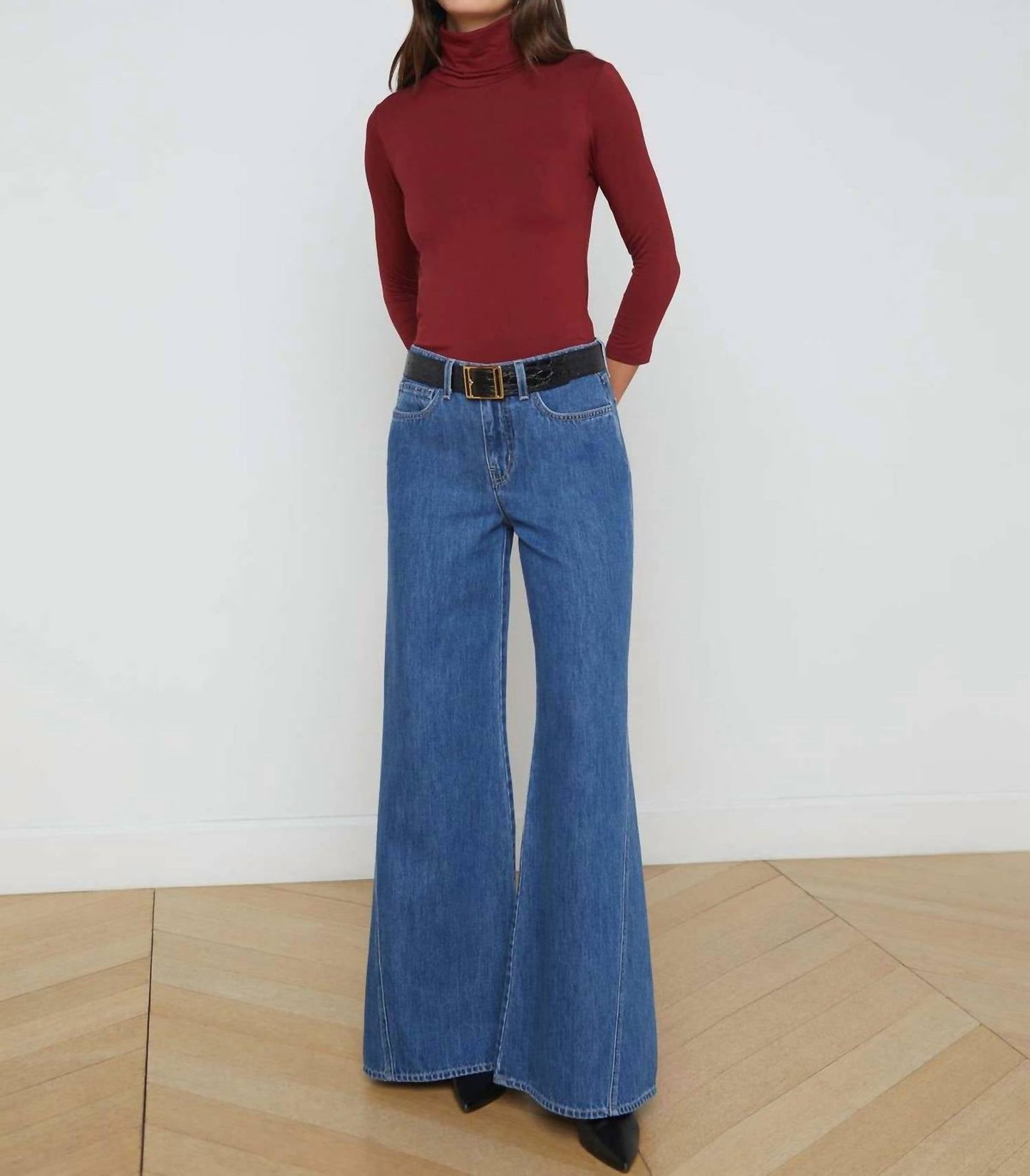 L'Agence - Aja Turtleneck 3/4 Sleeve Top