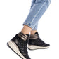 Xti - Women's Carmela Collection Leather Sneaker Booties