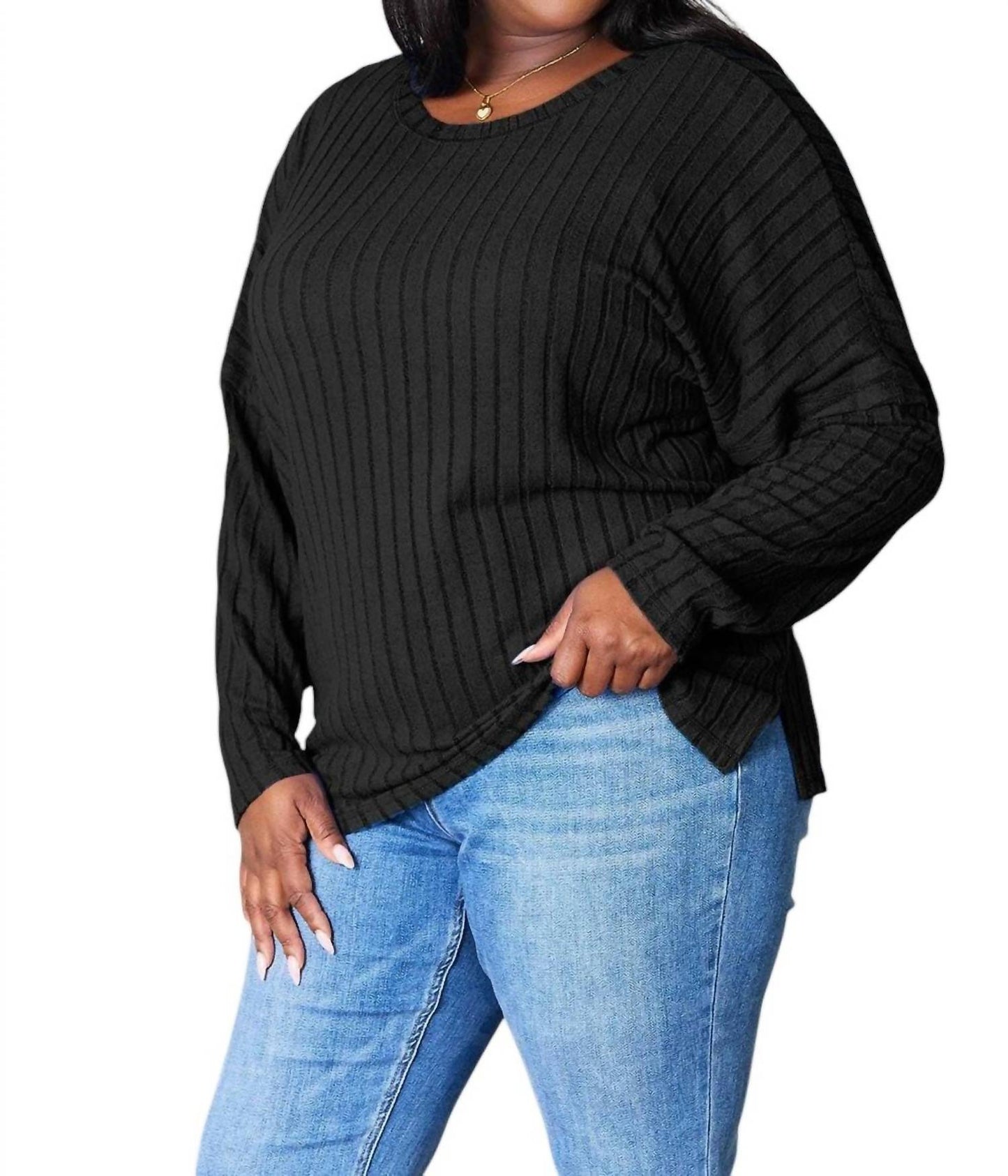 Basic Bae - Sophisticated Ribbed Knit Top