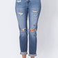 Judy Blue - High Waist Cuffed Destroyed Boyfriend Jean