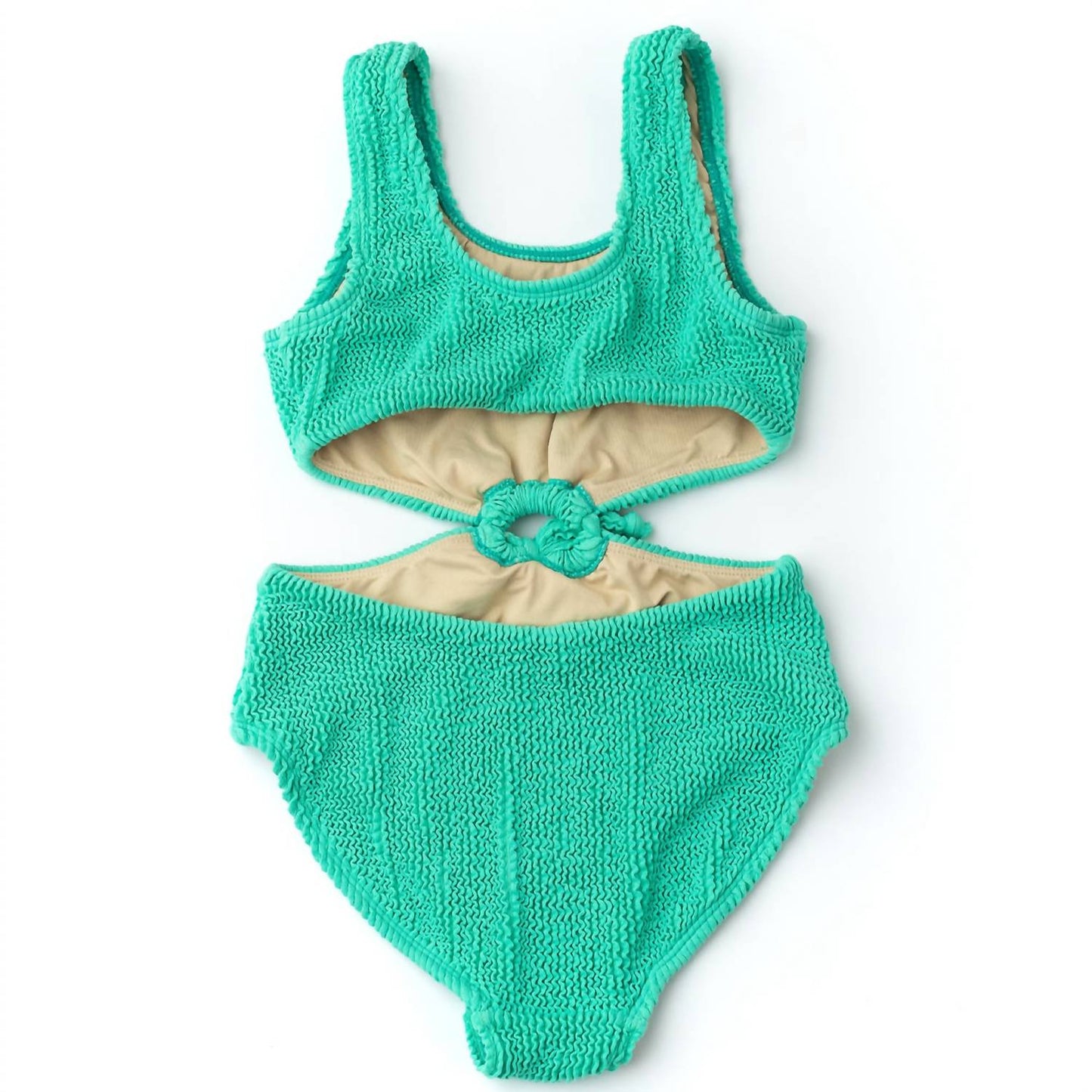 Shade Critters - Girls Crinkle Texured Cinched Ring Monokini Swimsuit
