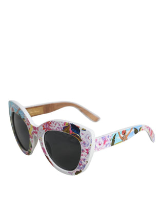 Dolce & Gabbana - Women's Wood Crystal Brass Frame Floral Hand Paint Sunglasses