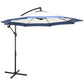Outsunny 10FT Cantilever Umbrella with Crank and Cross Base