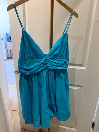 Day + Moon - Babydoll Poplin Mini Dress With Bubble Hem