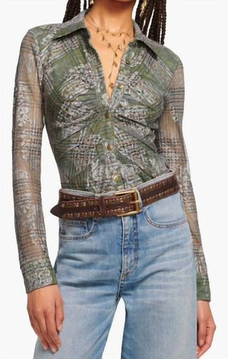 Ramy Brook - Blusa xadrez jacquard Hamilton com botões