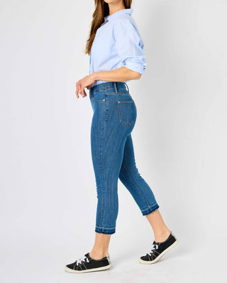 Judy Blue - Calça jeans de cintura alta com ajuste por cadarço