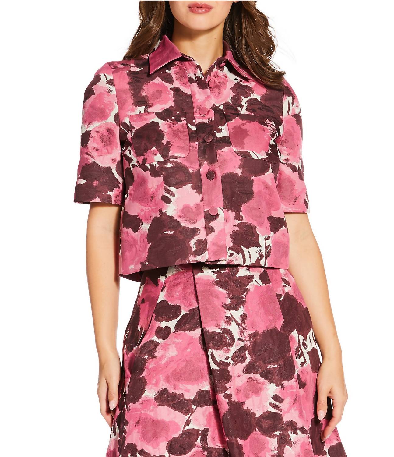 Tara Jarmon - Carolane Floral Point Collar Top