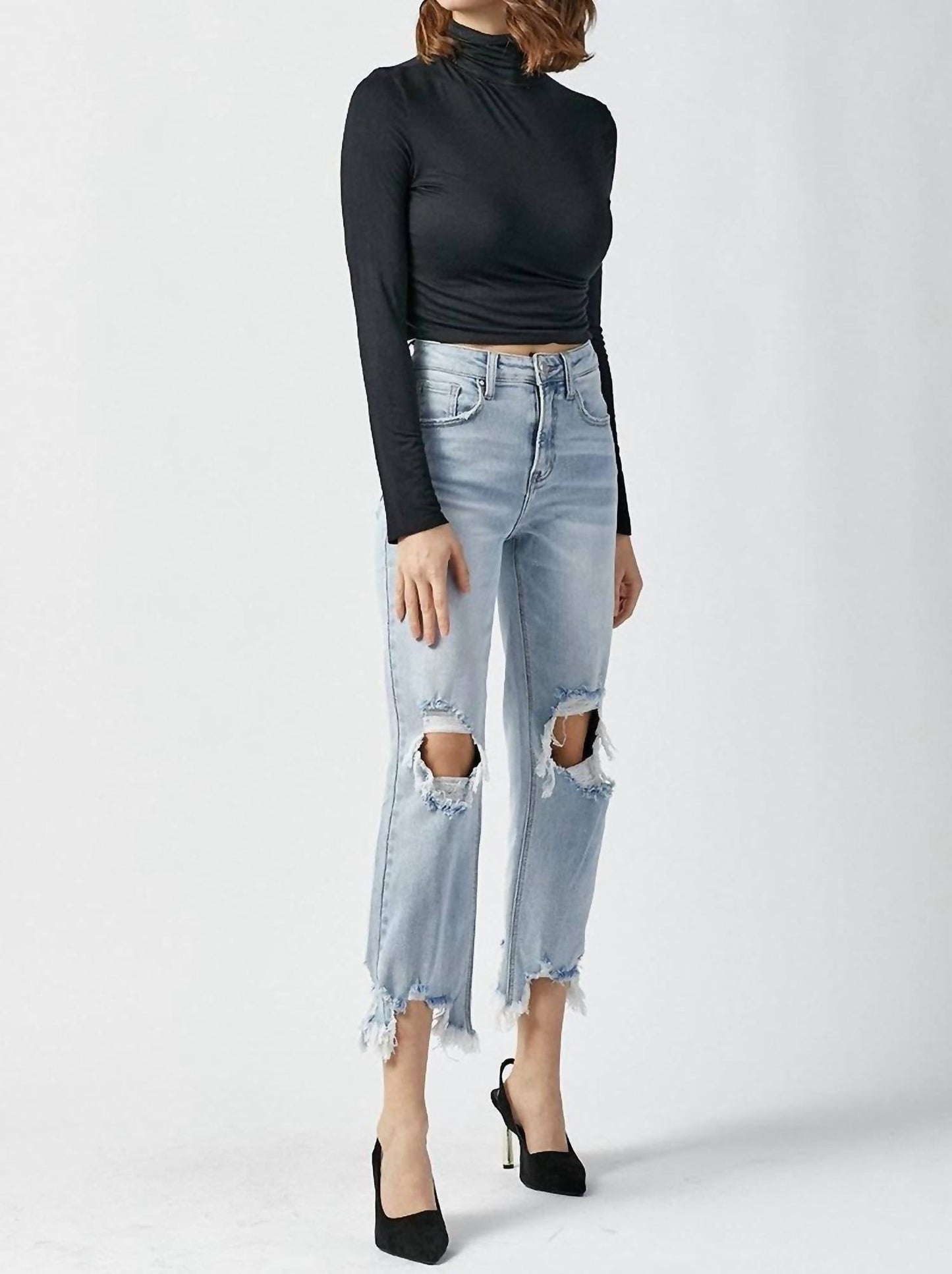Risen - Rosa High Rise Straight Crop Jeans