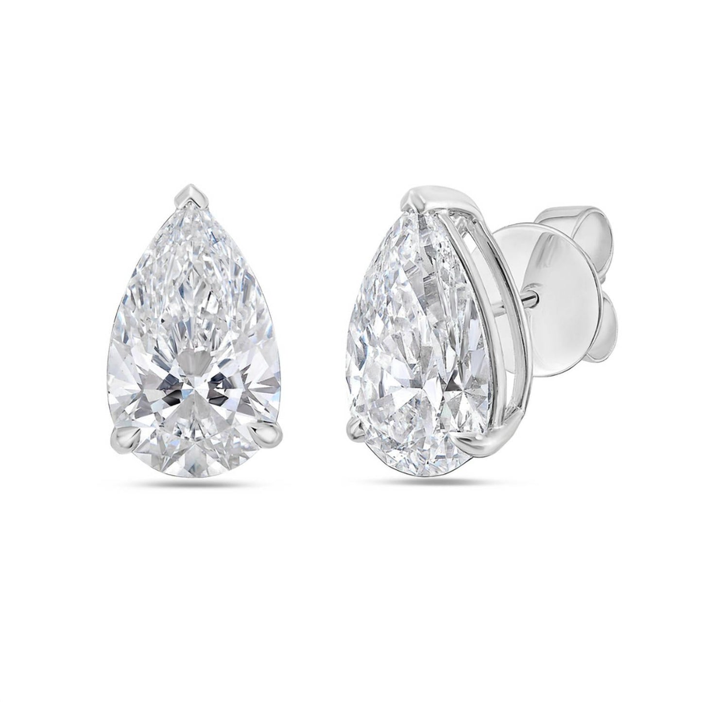 Diana M Jewels - 3.00 Cts Lab Grown Pear Cut Stud Earrings