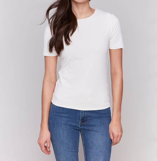 Charlie B - Camiseta manga curta de tecido duplo