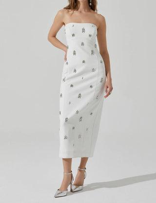 Vestido midi com detalhes em Astr - Camryn
