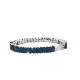 Elazco Inc - Women's Baguette Sapphire Bangle Bracelet