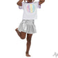 Azarhia - Girls Glitter Pastel Rainbow Smiley Ringer Boxy Tee