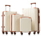 Brown & White 6-Piece Expandable Hardshell Luggage Set