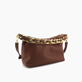 Like Dreams - Bolsa transversal feminina Penelope com corrente dourada trançada