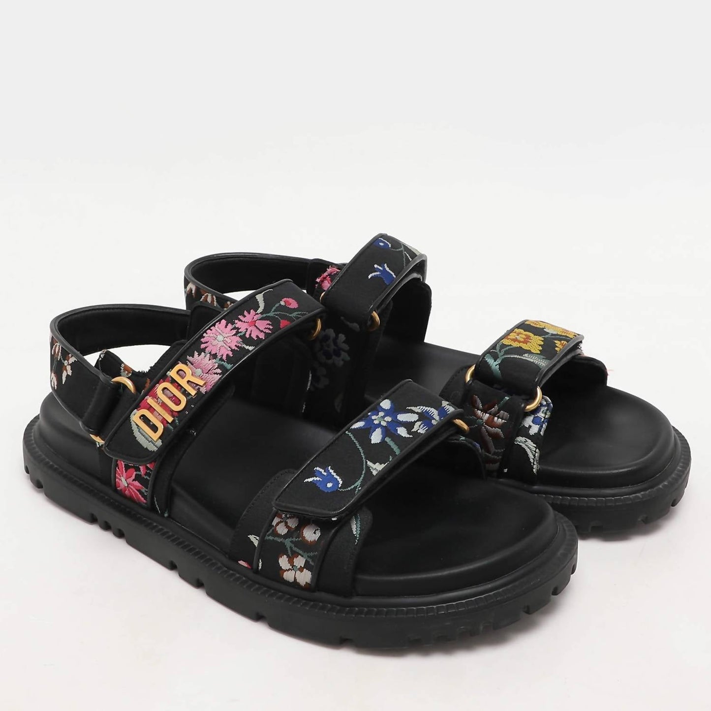 Dior - Pre-loved Women Floral Jacquard Dioract Flat Sandals