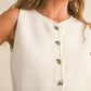 Miou Muse - J'adore Sculpted Metal Button Knit Vest