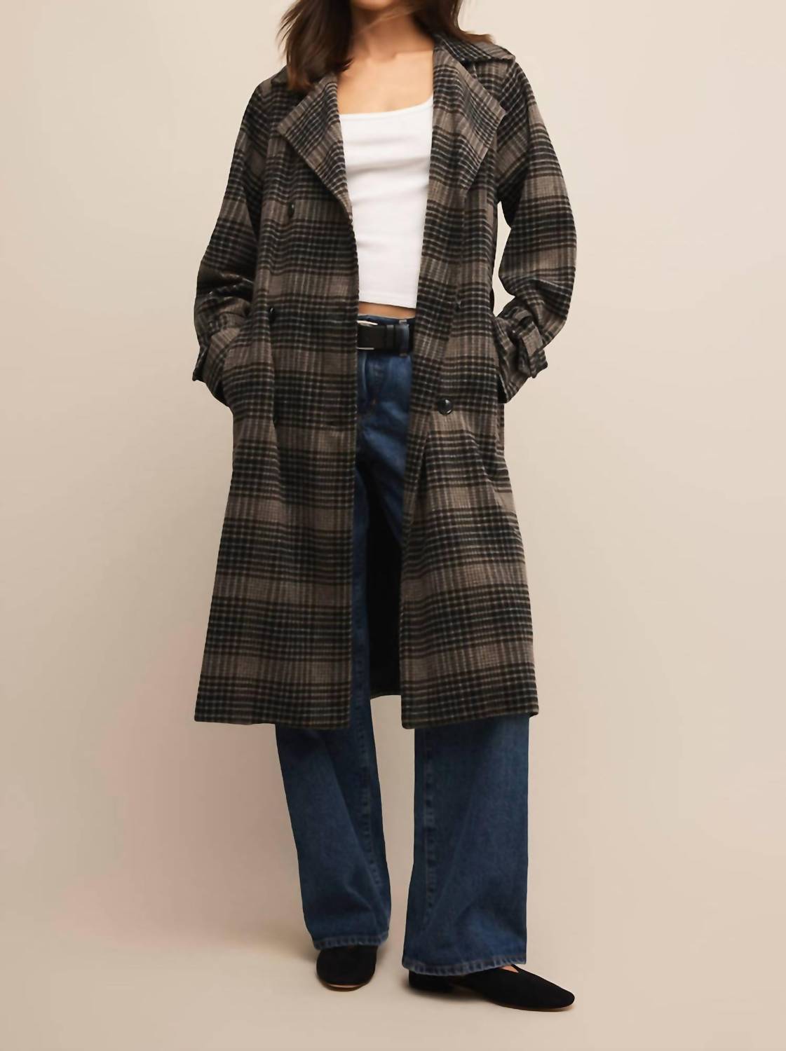 Z Supply - Jackie Plaid Trench Jacket