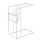 Accent Table, C-Shaped, Contemporary and Modern - White