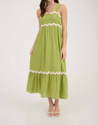 Blu Pepper - Vestido midi com acabamento e babados na parte inferior