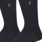 Polo Ralph Lauren Masculino Pacote com 3 Meias Masculinas Lisas Supermacias com Logotipo Bordado Preto Tamanho 13-16