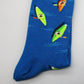 Meias estampadas Hot Sox Kayak masculinas azuis tamanho 10-13