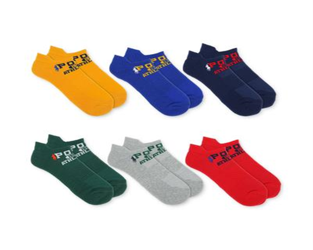 Meias Ralph Lauren Masculinas com Logo e Corte Baixo, Vermelhas, Tamanho Regular