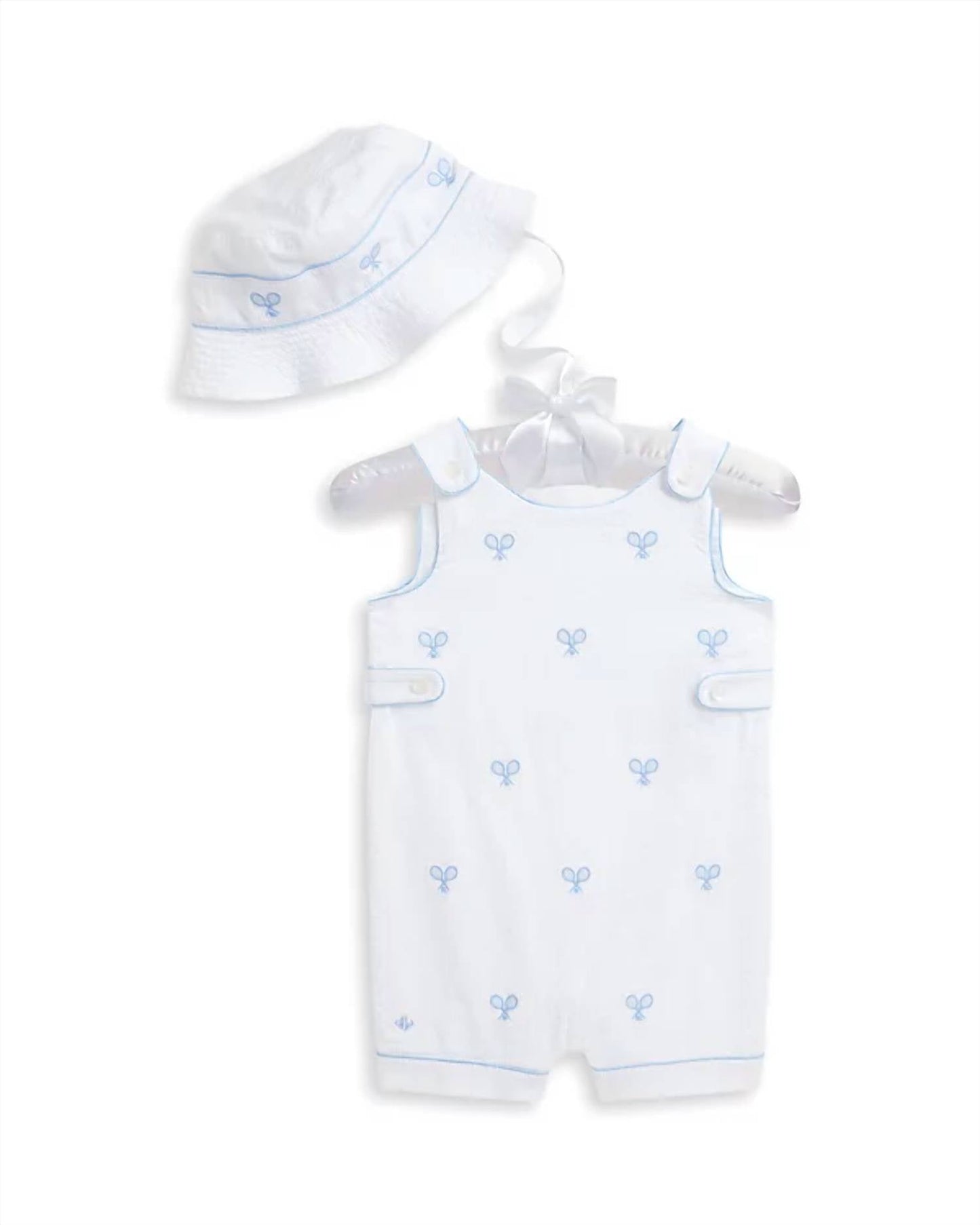Polo Ralph Lauren - Baby Boys Tennis Seersucker Shortall & Hat Set
