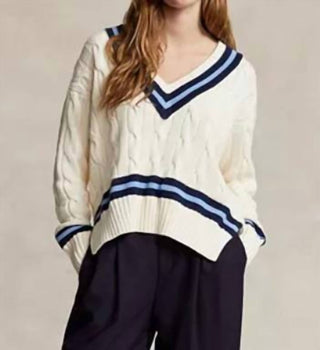 Polo Ralph Lauren - Boxy Cable V Neck Cricket Sweater