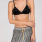 Pol - Adjustable Strap Velvet Layer Trim Bralette