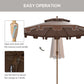 Outsunny 9' Patio Umbrella with Push Button Tilt and Crank