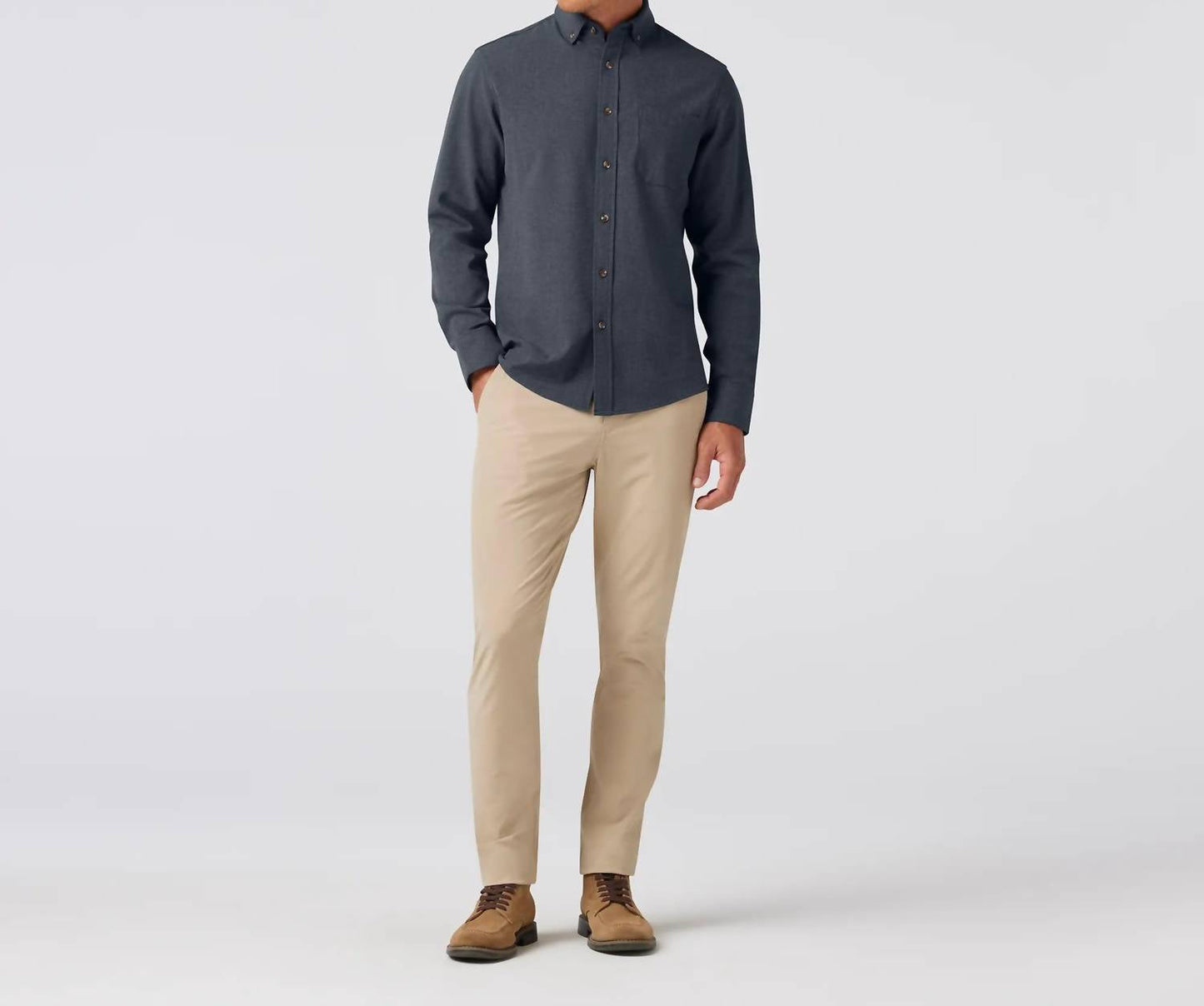 Mizzen + Main - City Flannel Long Sleeve Polo