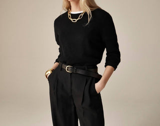 J.Crew - Suéter de cashmere com gola redonda e ajuste clássico