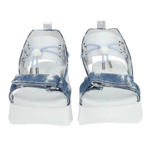 Nerogiardini - Sandália Jeans Feminina com Tira em T