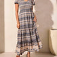 Tribal - Ruched Top Short Sleeve Maxi Dress
