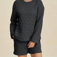 Double Take - Textured Top And Shorts Set