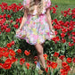 Olivaceous - Bardot Tulle Floral Babydoll Dress