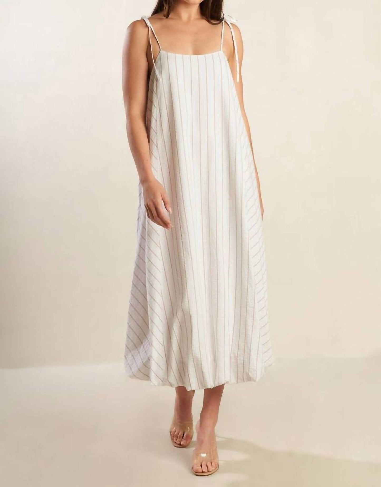 Flying Tomato - Women's A Striped Woven Midi Dress