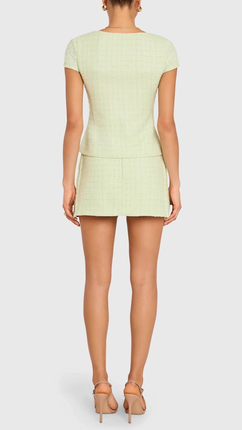 Amanda Uprichard - Short Sleeve Antonia Tweed Top