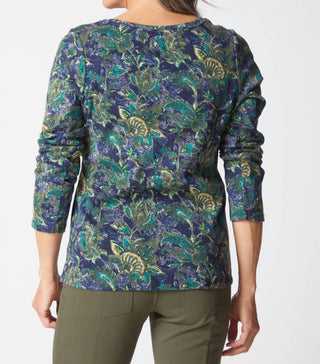 Habitat - Cozy Rib Paisley Easy V-Neck Tee