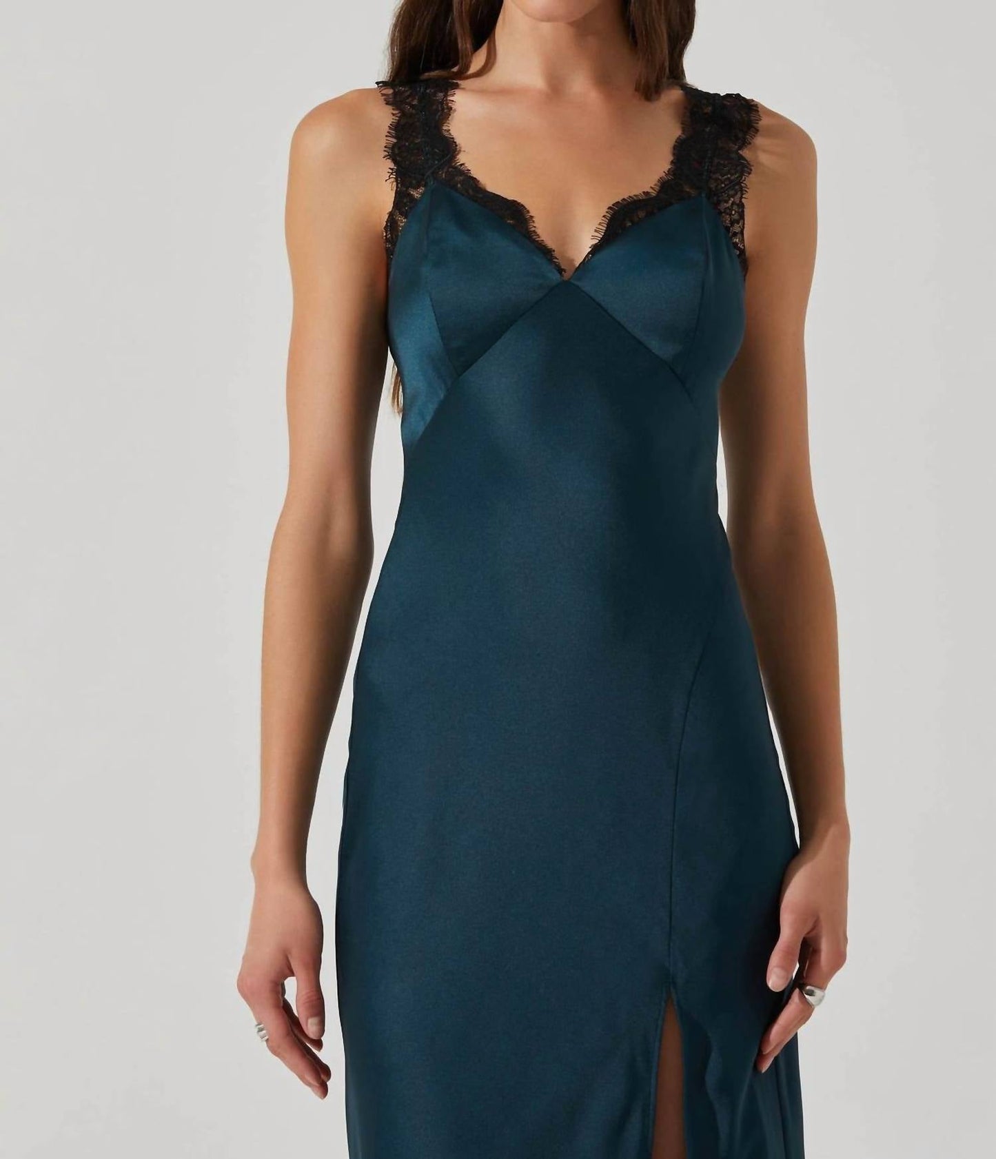 Astr - Eirene Satin Lace Trim Dress