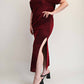The Curve La - Plus Size Lurex Knit Short Sleeve Top And Skirt Set