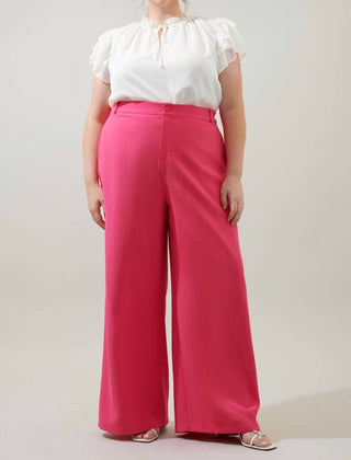 Sugarlips - Calça Chelsea com Cinto e Perna Larga Curve