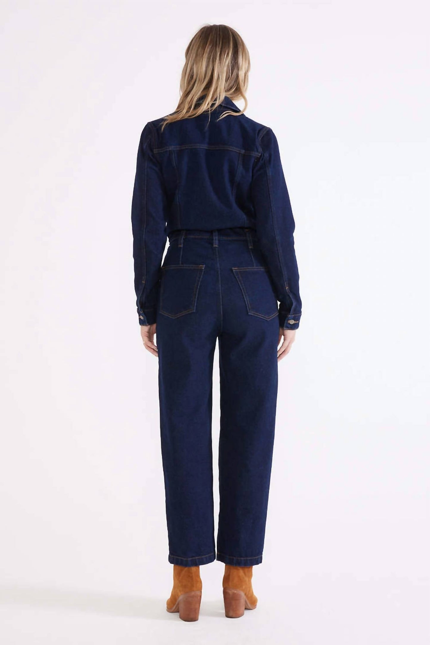 Etica - Farrah Zipper Front Denim Jumpsuit