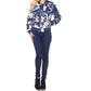 White Mark - Floral Bomber Jacket
