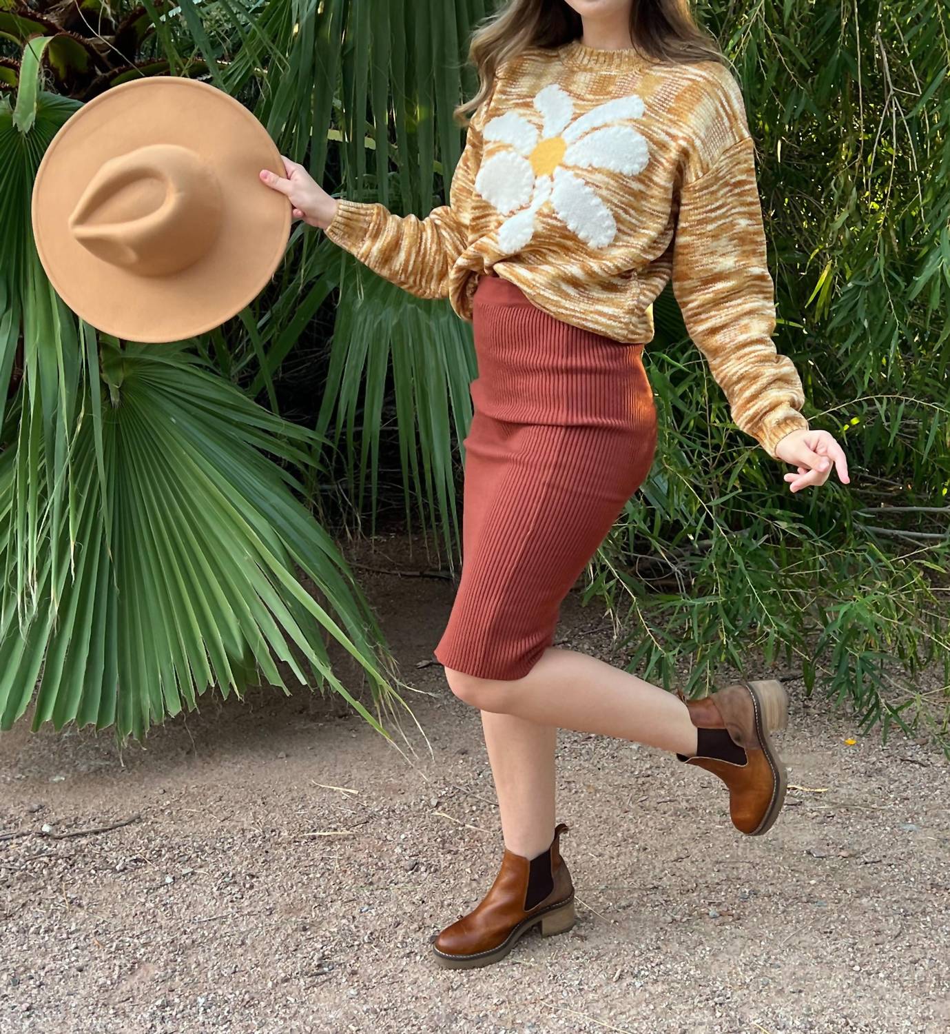 Be Cool - Ribbed Knit Sweater Skirt