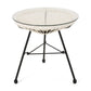 Nusa Modern Rattan Side Table With Tempered Glass Top