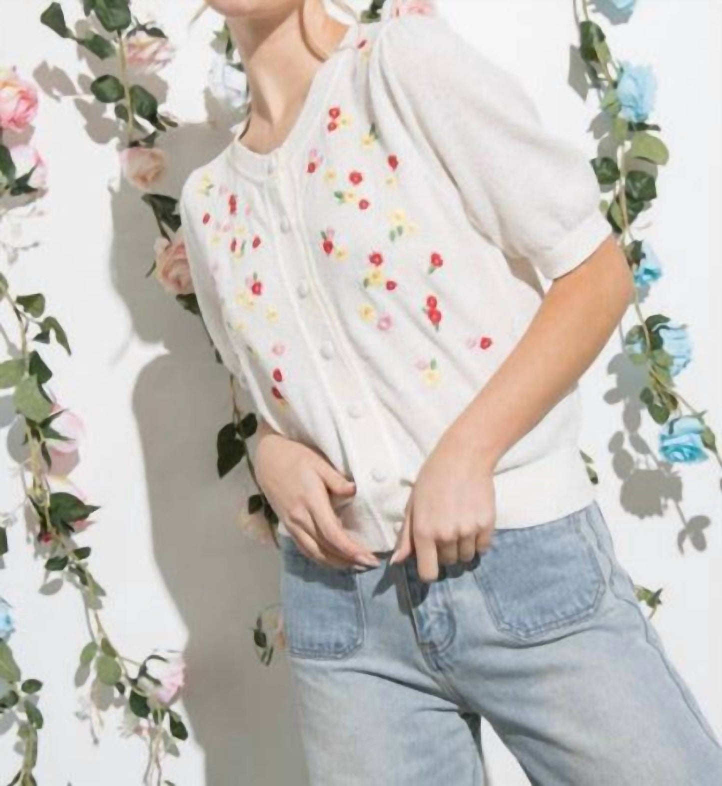 Aaron & Amber - Babies Breath Short Sleeve Cardigan
